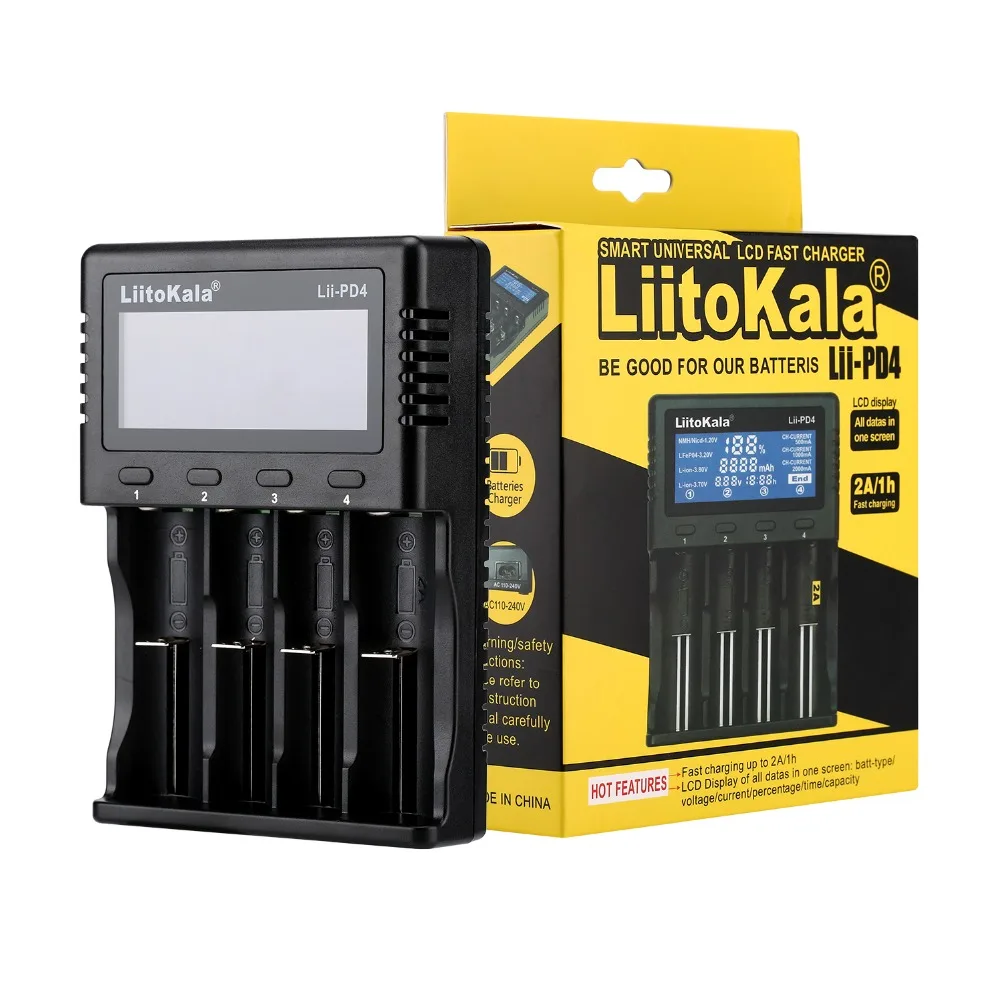

LiitoKala Lii-PD4 Lii-PL4 S1 battery Charger for 18650 26650 21700 18350 AA AAA 3.7V/3.2V/1.2V/1.5V lithium NiMH battery