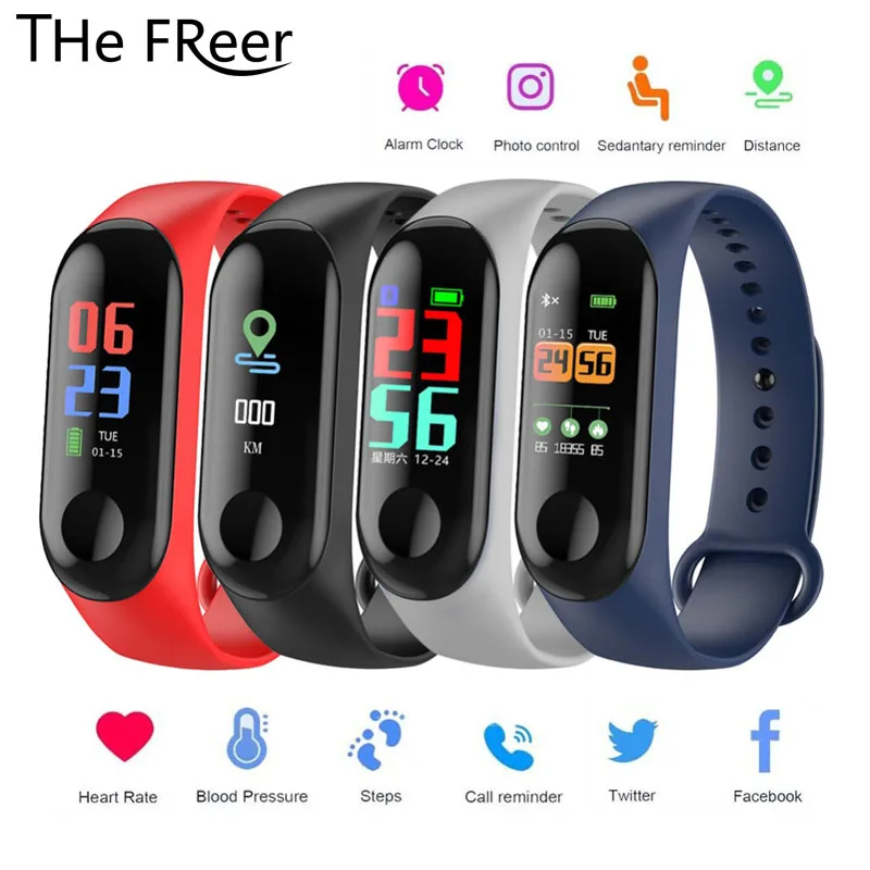 

M3 Color Screen Smart Wristband Sport Fitness Bracelet IP68 Waterproof Blood Pressure Oxygen Activity Tracker For Men Women