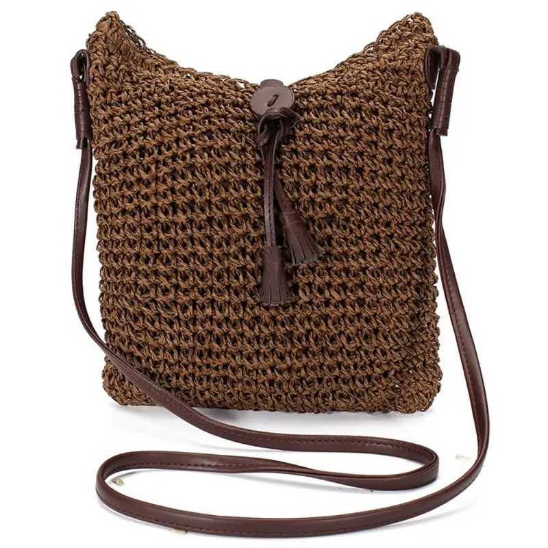 حقائب مصنوعة من القماش الكتف القش الصيف من النساء النسيج Crossbody أكياس قماش الجوت الشاطئ سفر حقيبة حقائب مصنوعة من القماش الكتف القش الصيف من النساء النسيج Crossbody أكياس قماش الجوت الشاطئ سفر حقيبة