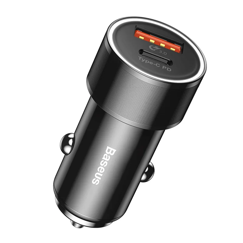 

36W Type-C PD Quick Charge Car Charger For iPhone/Samsung/Oppo Fast Charger USB QC3.0 Mobile Phone Charger + 2A PD Cable