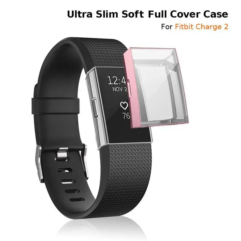 

Smart Watch Case Full Coverage TPU Case Screen Protective Case Cover Bumper Shell Smart Bracelet Accessories For Fitbit Charge 2