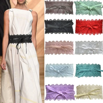 

1PC Hot Spring Elegant Women Lady's Fashion Metallic Color Soft Faux Leather Wide Belt Self Tie Wrap Around Waist Band Dress NEW