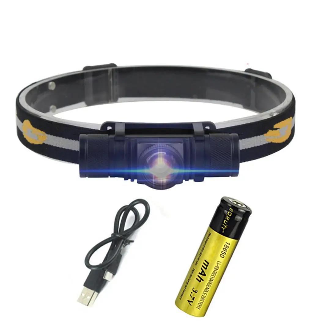 

Practical Waterproof Adjustable LED Focusing Headlight IPX6 5V Set XPG2 Micro USB Outdoor Sport Light 100-200m