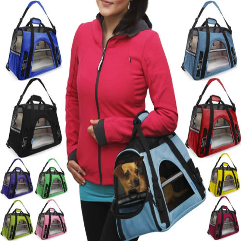 Стиль Pet Carrier с мягкой стороной большая кошка собака удобная сумка с короткими ручками для путешествий авиакомпания одобрена