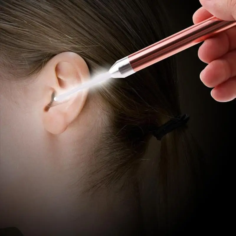 1 подсветка ПК ушные палочки из нержавеющей стали EarPick с мягкой ложкой кюретка для удаления очиститель слуховой аппарат