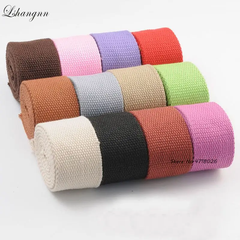 Lshangnn 50mm( 2") Thick Plain Color Polyester Cotton Canvas bing