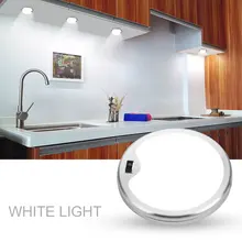 5 Вт Светодиодный под кабинет освещения DC12V ультра-тонкая круглая витрина подвесные светильники шкаф силы волны переключатель ИК лампы CF472