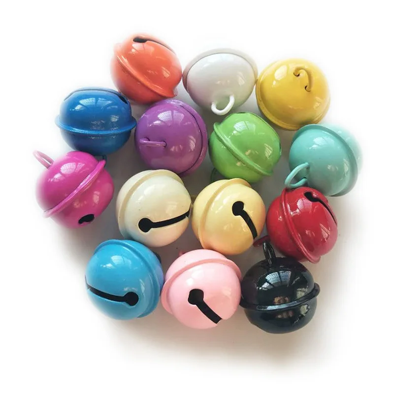 

20Pcs 22mm Metal Iron Candy Color Xmas Tree Ornaments Jingle Bells Christmas Decor Pet Pendants Hanging DIY Crafts Accessories