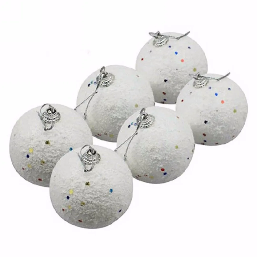 Белые 6 шт рождественские DIY снежные шары вечерние украшения для рождественской елки висячие украшения