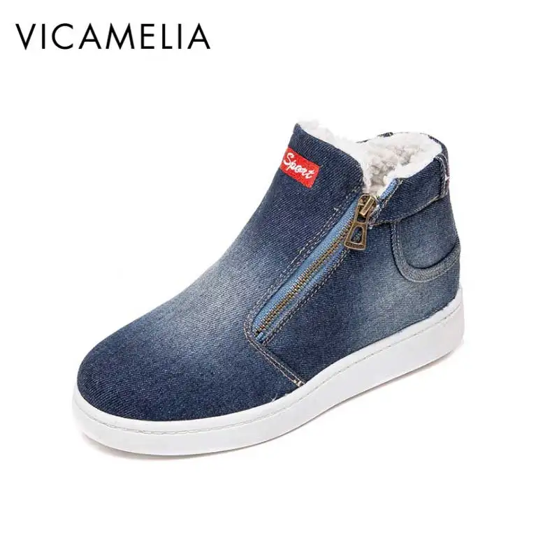 

Vicamelia Duck fur warm women's boots Platform waterproof snow ankle boots for women luxury women shoes boots femme 2018 winter