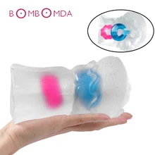 Silicone Realistic Vagina Pussy Aircraft Cup Built In Cock Ring Masturbation Cup Delay Ejaculation Sex Toys Masturbator For Men