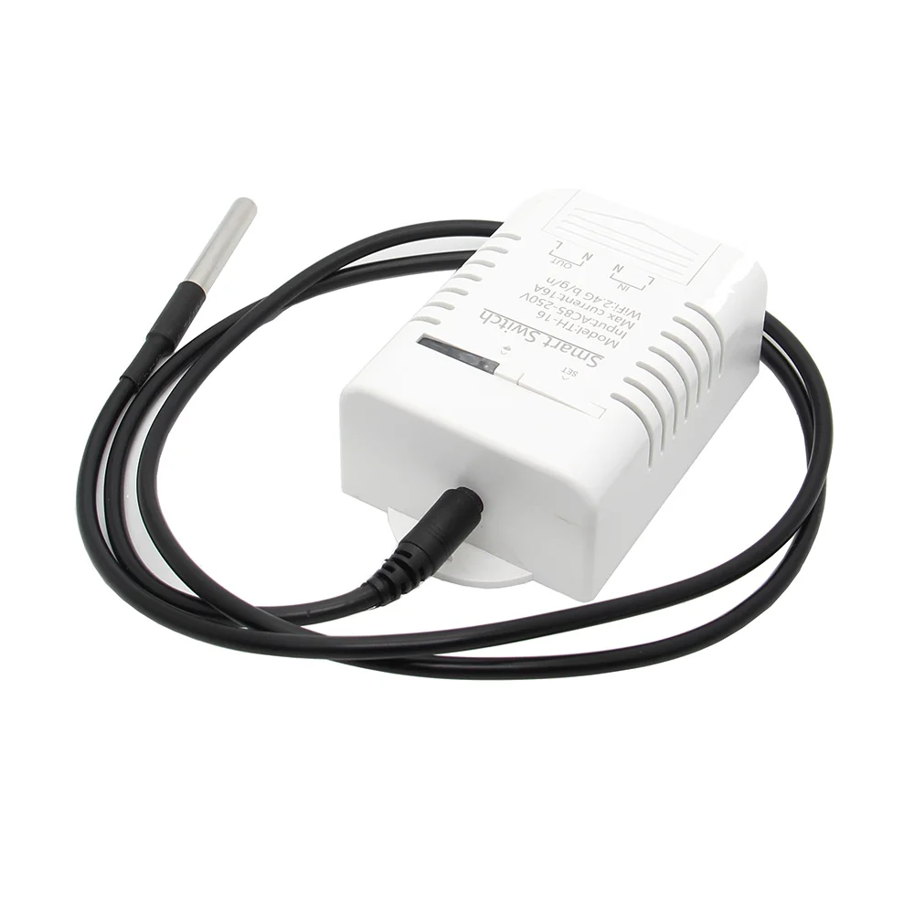 

Single Channel AC 85V-250V 16A Wifi Switch Remote Control with Temperature Sensor, Smart Relay Switch Module for Smart Home