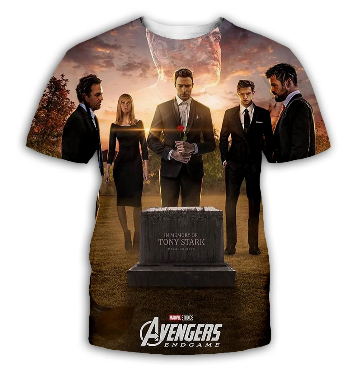 

YX Girl 2019 Hot New The Avengers 4 3D Digital Printing Summer New Men's T-shirt Tee Tops 003