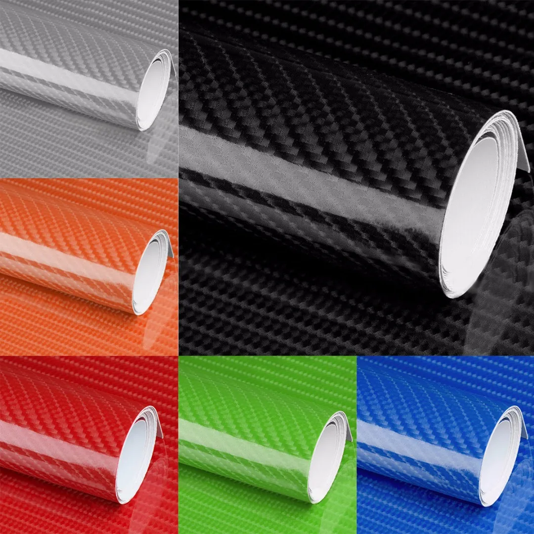 

For Car DIY Decoration 1pc 7D Carbon Fiber Vinyl Film Wrap Bubble Free Air Release Motor Sticker Decal 60CM*150CM 6Colors Mayitr