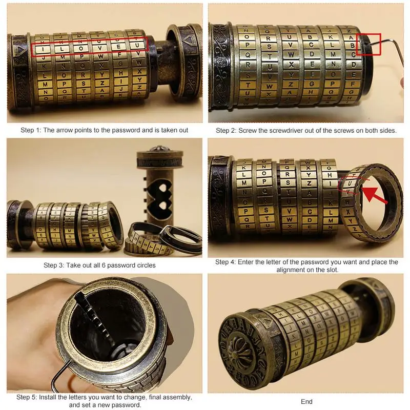 Ретро металлический кодовый замок интересный кодовый замок романтический подарок на день рождения интеллектуальная головоломка игрушка