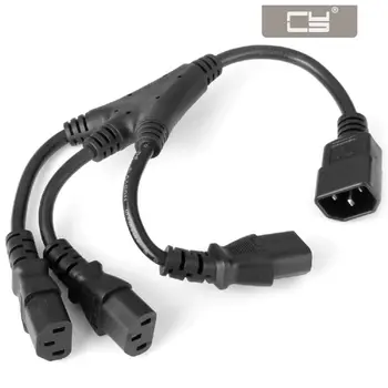 

CY IEC C14 Male to 3 Three C13 Female Y Type Splitter Extension Cable 20cm