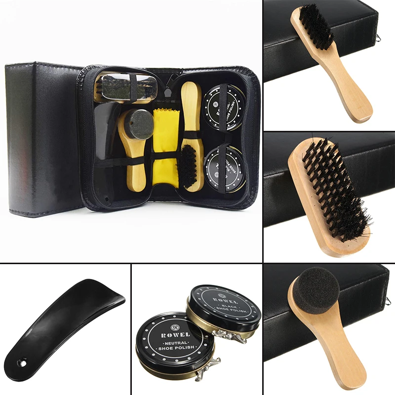 shoe polish and brush set