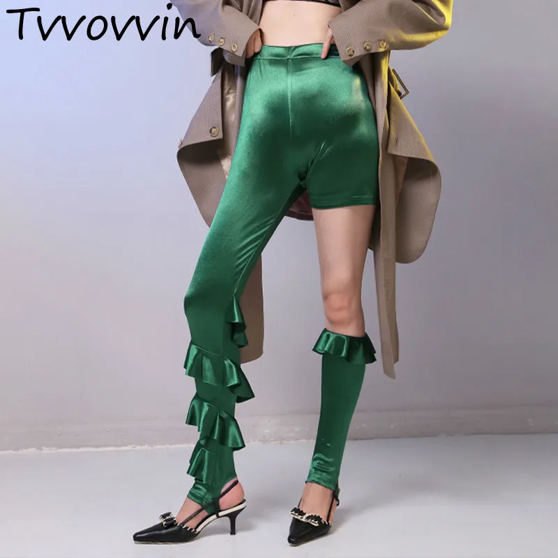 

2019 New Spring High Elastic Waist Personality Ruffles Split Jont Loose Pants Women Trousers Fashion Tide E689