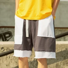 Новые летние шорты Для мужчин Модная контрастная прошивка Рубашки домашние человек уличная тенденция дикий хип-хоп свободные пляжные штаны мужские
