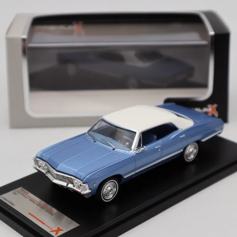 Премиум X 1:43 Chevrolet Impala Sport Sedan 1967 синий металлик PRD559 литье под давлением модели автомобилей Ограниченная серия Коллекция