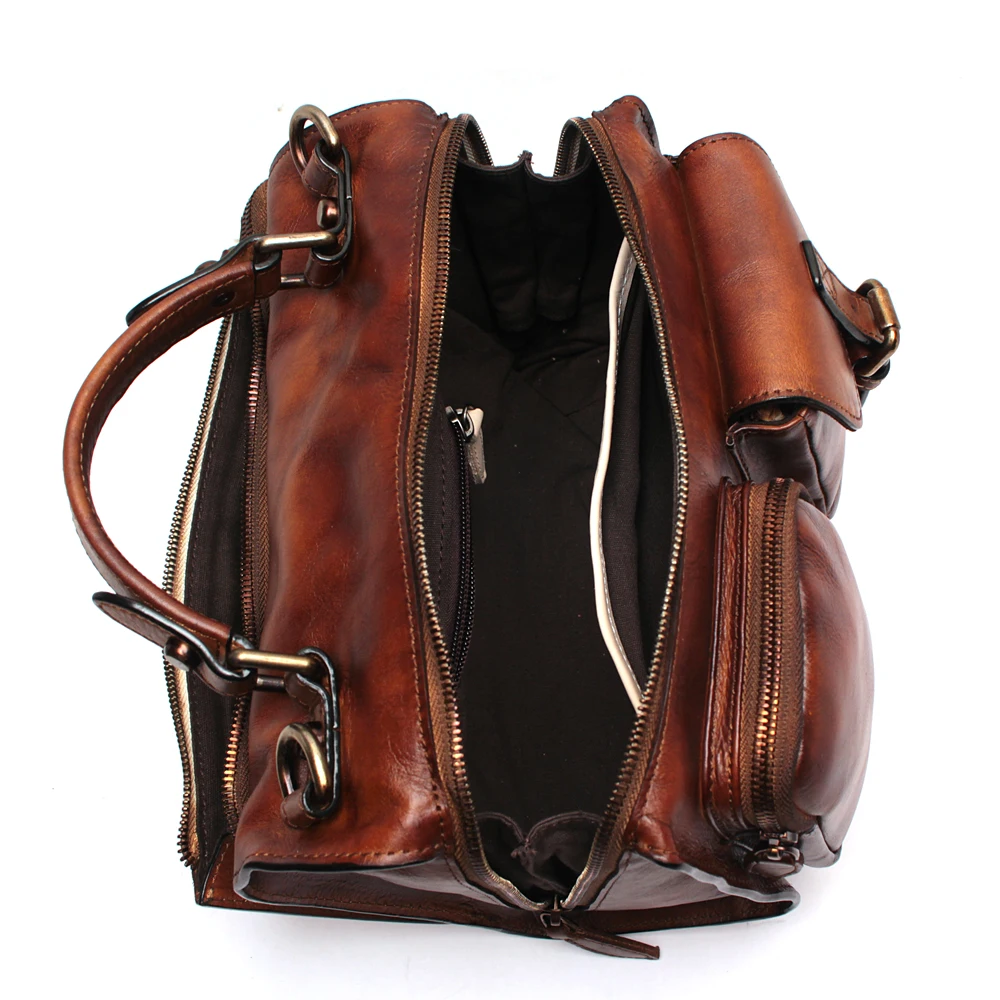 Новинка, ручная вытирающая женская сумка, кожаная сумка через плечо, сумка-мессенджер, Ретро стиль, кожа растительного дубления, замшевая кожаная сумка