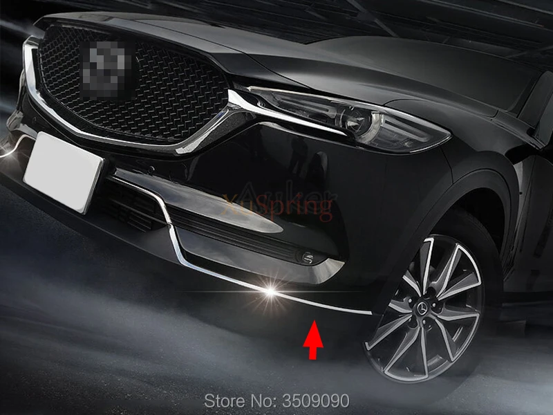 

For Mazda CX-8 CX8 KG 2019 Car Front Bottom Bumper Molding Grill Trim Cover Sticker Strips Stainless Steel Car-styling 6pcs/set