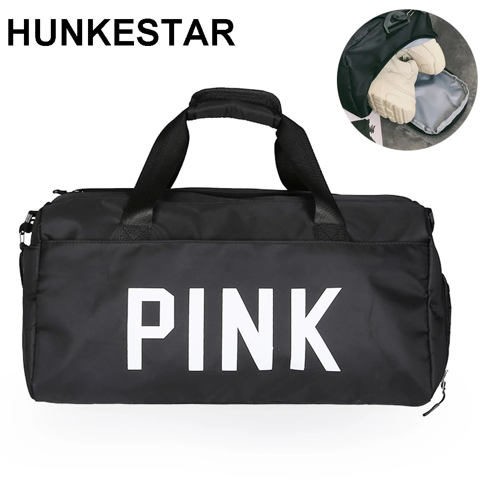

2019 Women Pink Gym Bags for Training Fitness Exercise Travel Waterproof Sports Bag Dry Wet with Shoe Compartment Sac De Sport