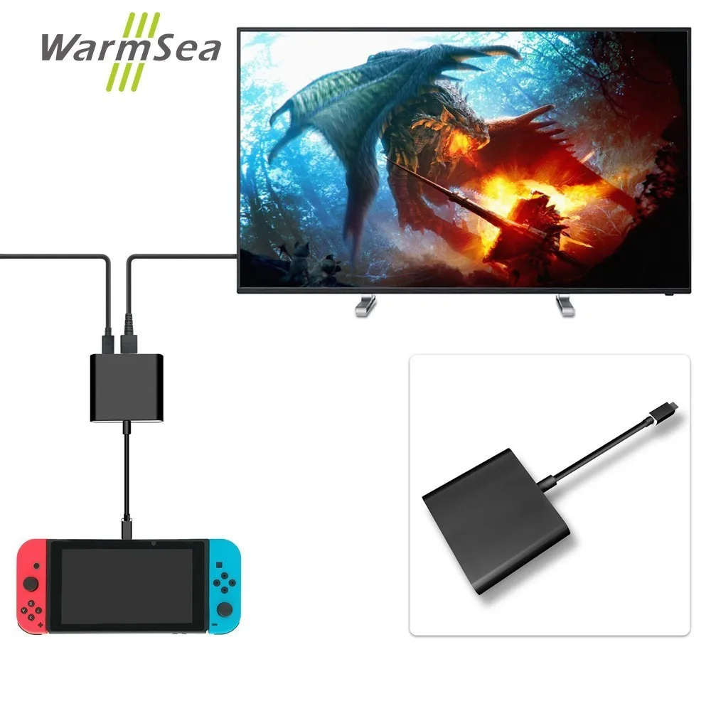 

SH350 USB Type C Adapter USB-C to HDMI USB 3.0 Type-c Converter Type-C Hub Converter Adapter Portable Dock For Nintend Switch TV