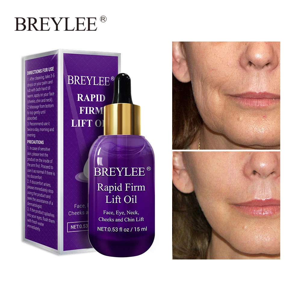 

BREYLEE Essential Oils Firming Lifting Face Serum Skin Care Essence Oil Massage Anti-Wrinkle Anti-Aging Powerful V Shape Facial