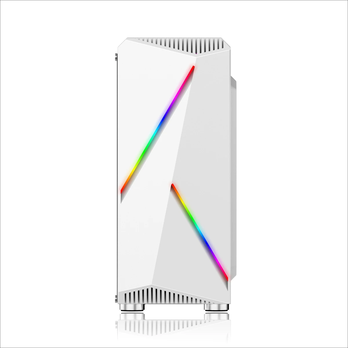  LEORY Transparente Computer PC Case Gaming Tower ATX Audio with 2 RGB Color Changing Light Strips 3