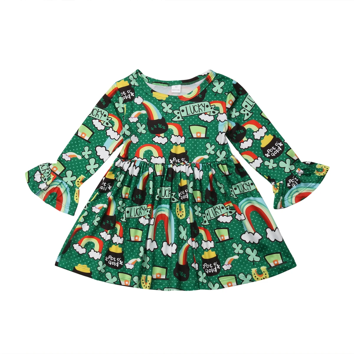 baby girl green holiday dress