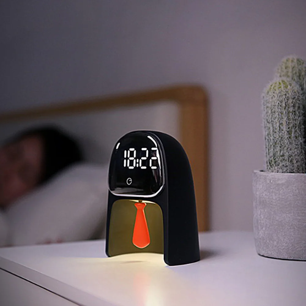 

Multifunctional Smart Electronic Alarm Lamp Dual Clock Mode fashion LED Long standby time Touch switch Voice induction Clock
