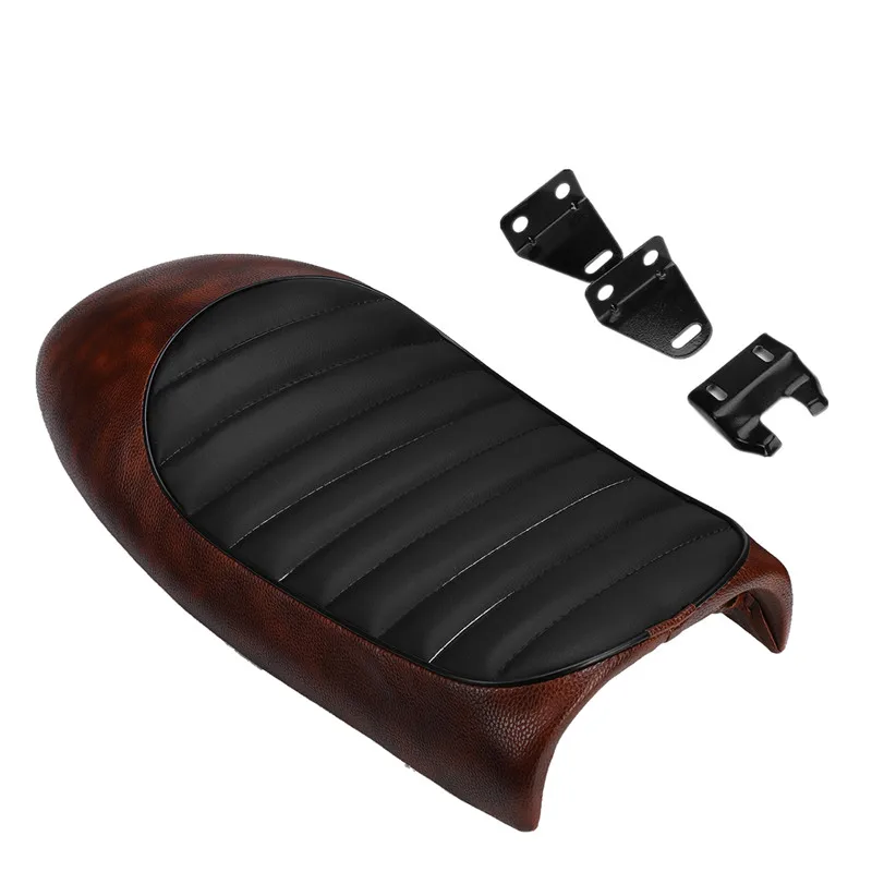 

53cm Hump Vintage Saddle Universal Cafe Racer Seat for Universal Brown+Black Waterproof Comfortable Seat Vintage Style