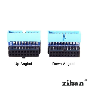 

Jimier 10pcs/lot USB 3.0 20pin Male to Female Extension Adapter Up Down Angled 90 Degree for Motherboard Mainboard