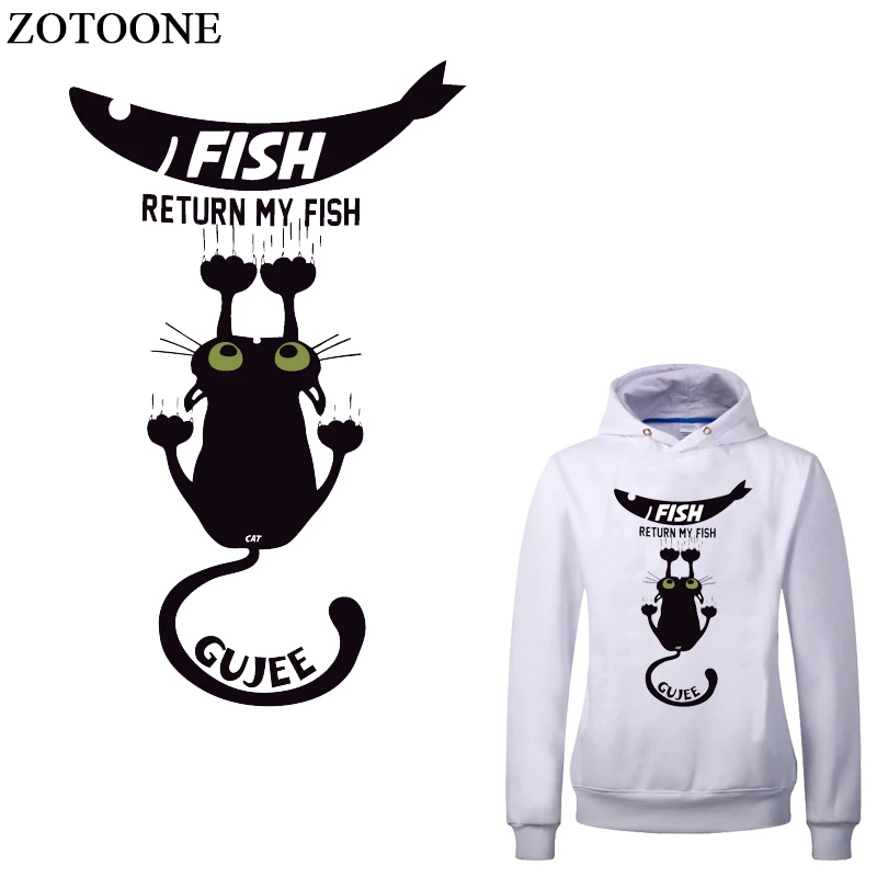 

ZOTOONE Cartoon Cat Heat Transfer Vinyl for T-Shirts Iron On Transfers Patches For Clothing Thermal Transfer Sticker Washable E