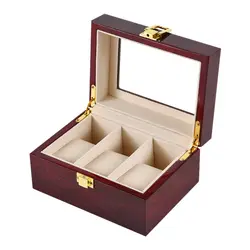 3-деревянный с прорезями часы коробка прямоугольный ящик для хранения для дорогих часов Дисплей серии 3g