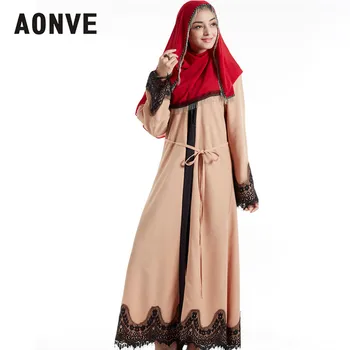 

Aonve Abaya Dubai Islamic Clothing Open Kaftan For Women Muslim Djellaba Turkish Casual Lace Long Robe Musulman M-XL