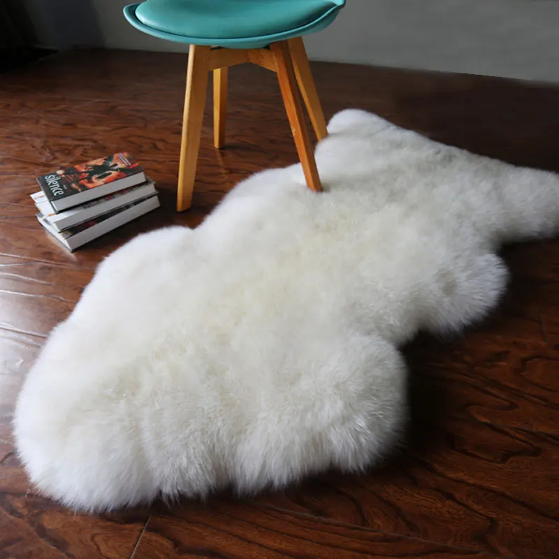 

Fur Artificial Sheepskin Hairy Carpet for Living Room Bedroom Rugs Skin Fur Plain Fluffy Area Rugs Washable Bedroom Faux Mat45