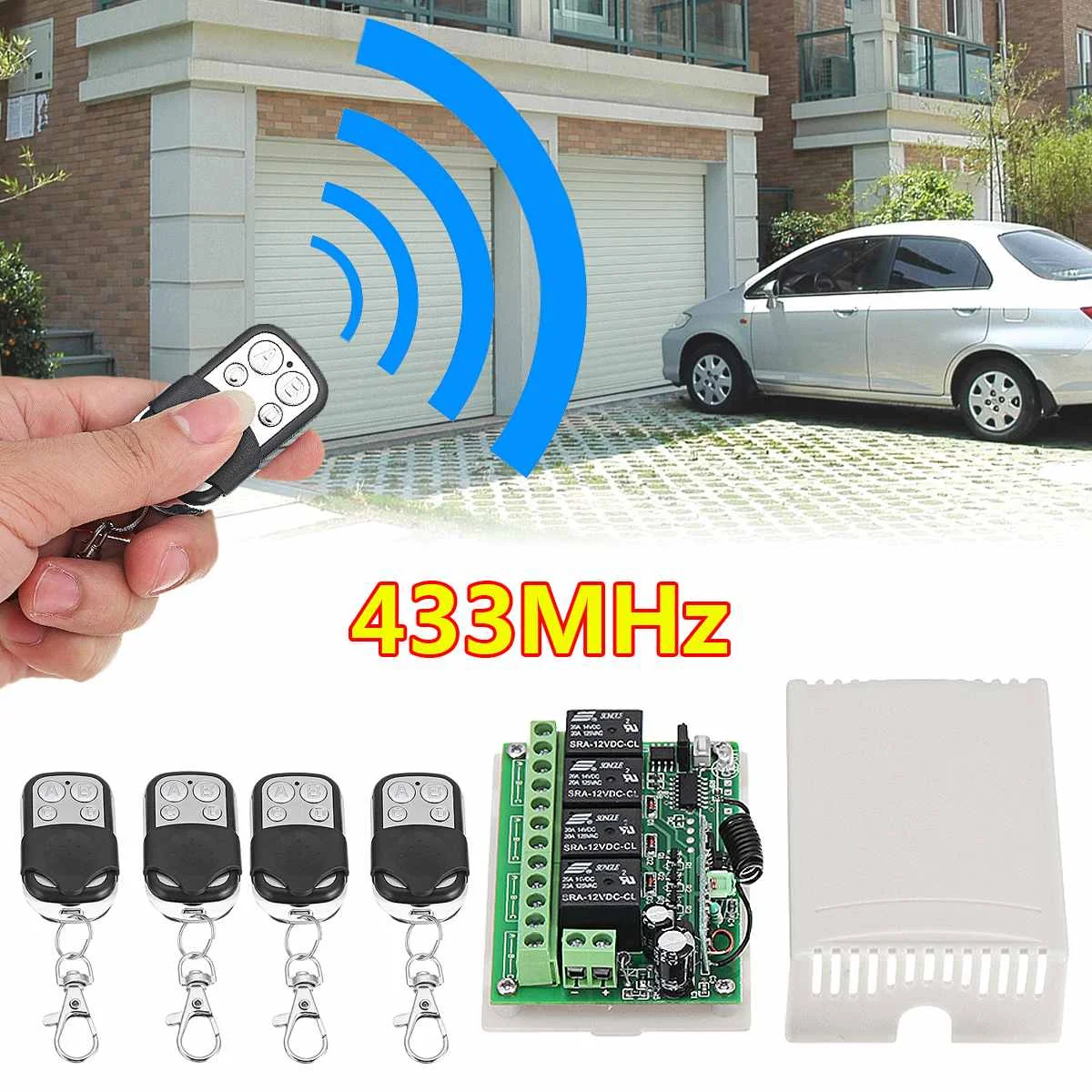 

New Arrival DC 12V 4CH Wireless Remote Control Relay Switch 4 Transceiver Receiver Kit Transmitters Set
