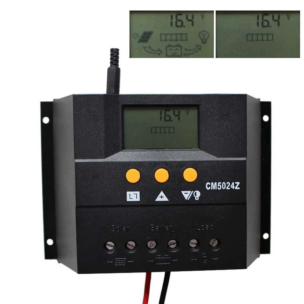 

LCD 50A PWM Solar Panel Battery Regulator Charge Controller 12V/24V 48V CE