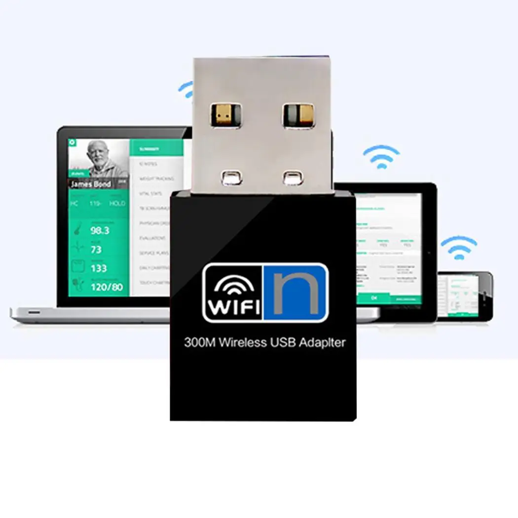 300 Мбит/с беспроводной мини Wi-Fi USB адаптер Портативный Повседневный 2,0 2,4 ГГц WiFi сеть расширение Wi-Fi до 300 Мбит/с. Карта