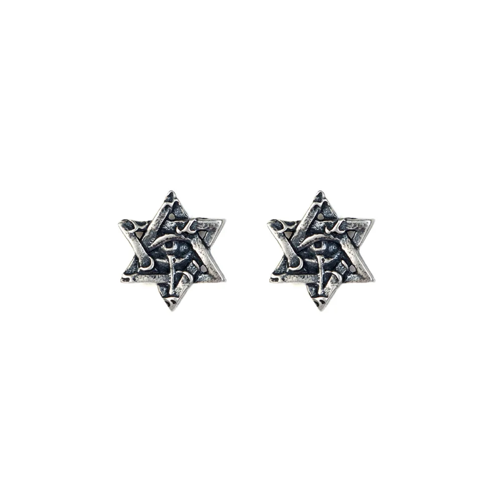 

Hot Retro 925 Sterling Silver Six Star Eyes Ghost Ear Stud Earrings Gothic Punk StyleWomen Fashion Prevent Allergy Jewelry