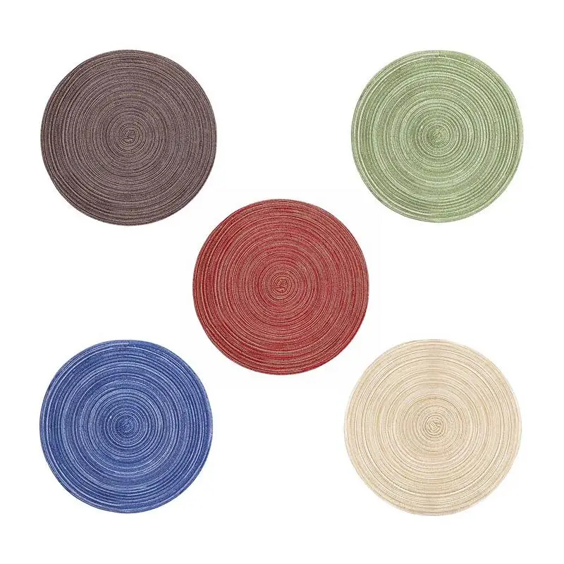 Placemat Pad Coasters Kitchen Table Mats For Dining Table Tableware Pad Hand-made Cotton Rope Woven Bowl Coaster Mat