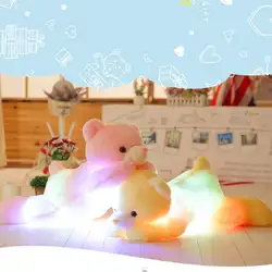 Модные Милые Мягкие Енота Плюшевые игрушки Красочные Световой индукции музыка кукла с подушкой для сна Детская подарок на день рождения