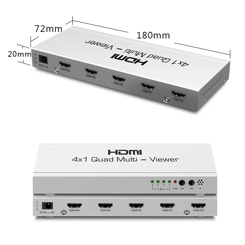 4X1 Hdmi мульти-просмотра Hdmi Quad экран в режиме реального времени мультипросмотра с Hdmi бесшовные Switcher функции Full 1080P и 3D(ЕС Plug