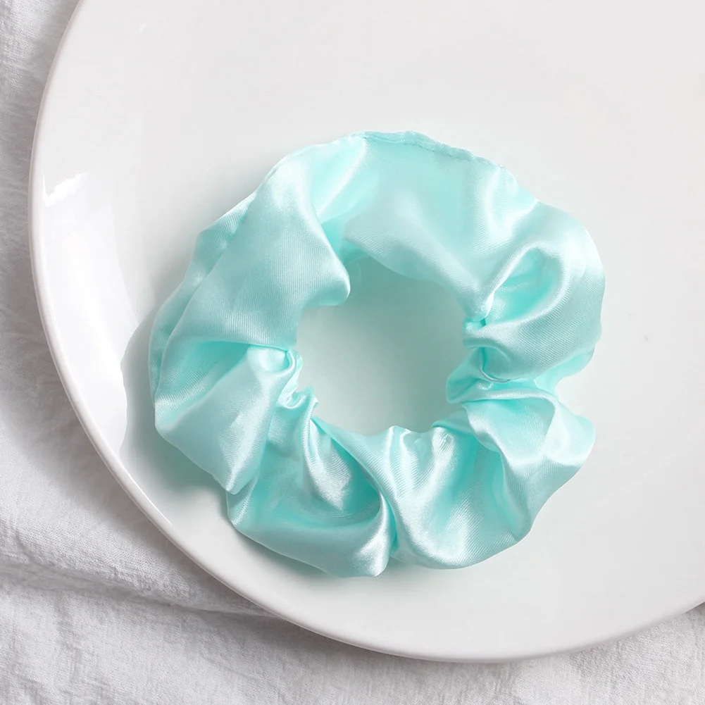 Elegant Silky Satin Hair Rope Ties Scrunchies For Women Girls Elastic Hair Band Solid Color Ponytail Rope Rings Hair Accessories