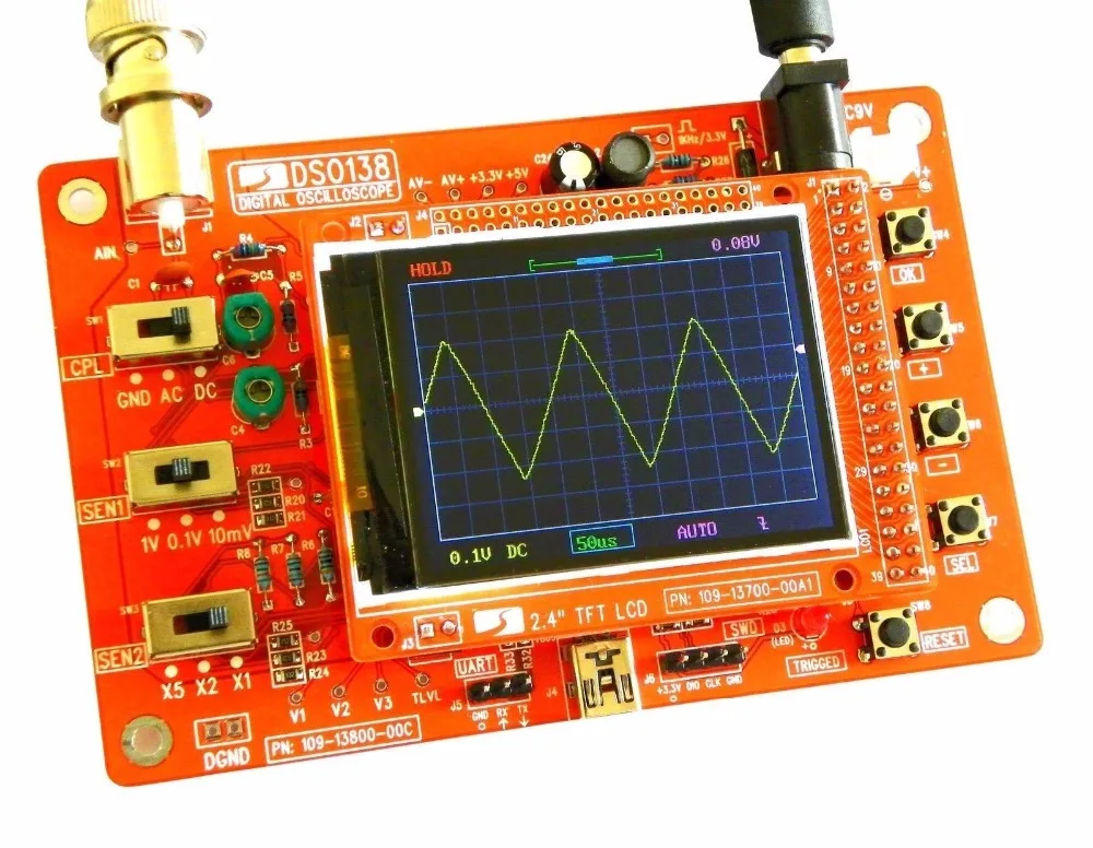 Dykb DSO138 2," ЖК-дисплей на тонкопленочных транзисторах на тонкоплёночных транзисторах портативный цифровой осциллограф комплект Комплектующие для самостоятельной сборки СМД электронная обучающая комплект 1msps oszilloskop