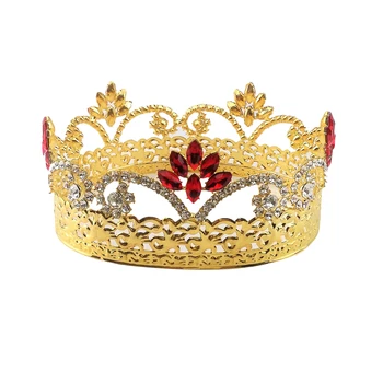 

Bridal Crown Headdress Fashion Crystal Bridal Crown Headband Wedding Headwear Crown Wedding Accessories (Golden)