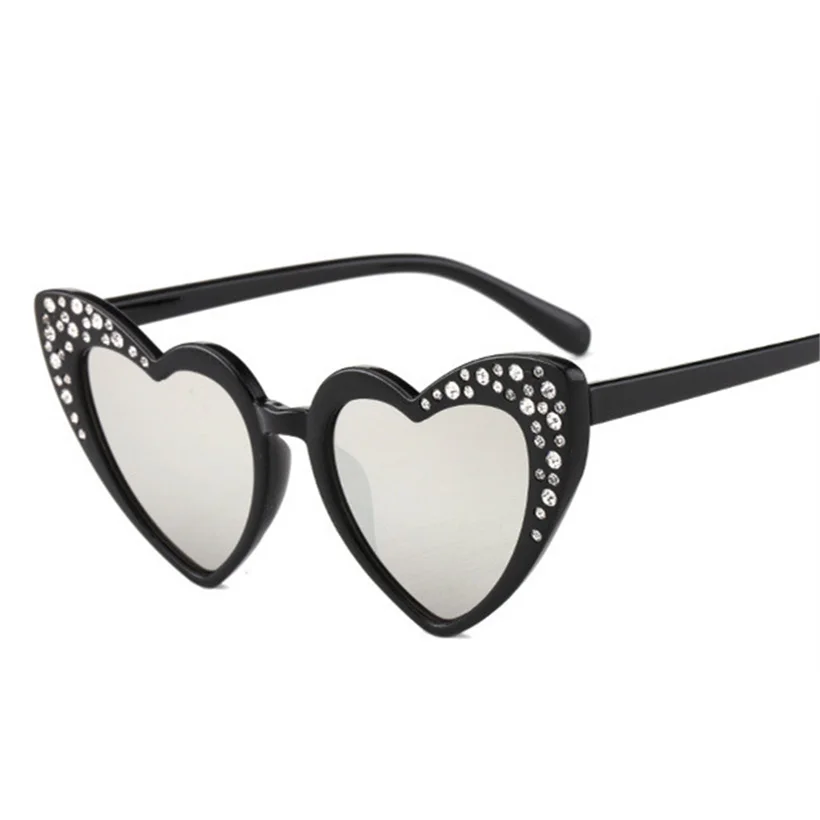 Очки детские в форме сердца солнцезащитные очки дети горный хрусталь Мода любовь очки подарок для детей милое сердце очки UV400
