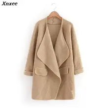 2018 Spring New Oversized Long Knitted Cardigans Women Korean Style Solid Long Sleeve Knit Woolen Coat Xnxee